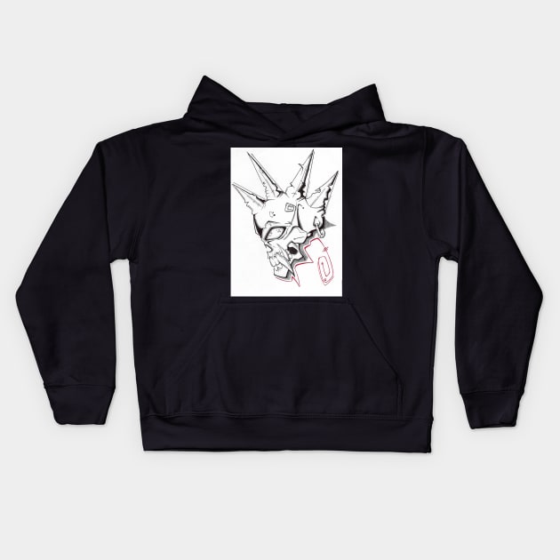 Skull and Spikes Kids Hoodie by tl011210